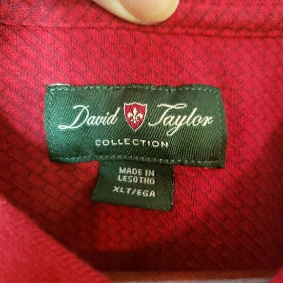 David Taylor Collection Mens Polo Shirt Short Sleeve Collared Red Sz XLT XL Tall - Picture 3 of 15